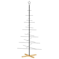 Albero di Natale in Metallo con Base in Legno Nero 180 cm