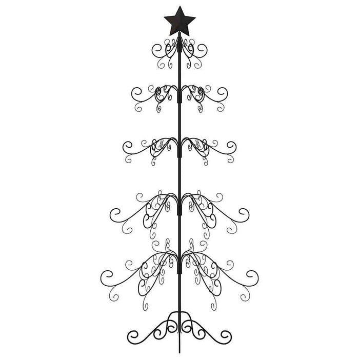 vidaXL Albero di Natale Decorativo in Metallo Nero 150 cm