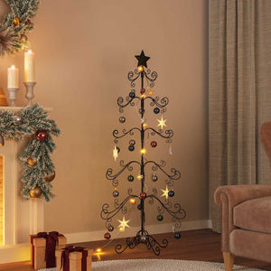 vidaXL Albero di Natale Decorativo in Metallo Nero 150 cm