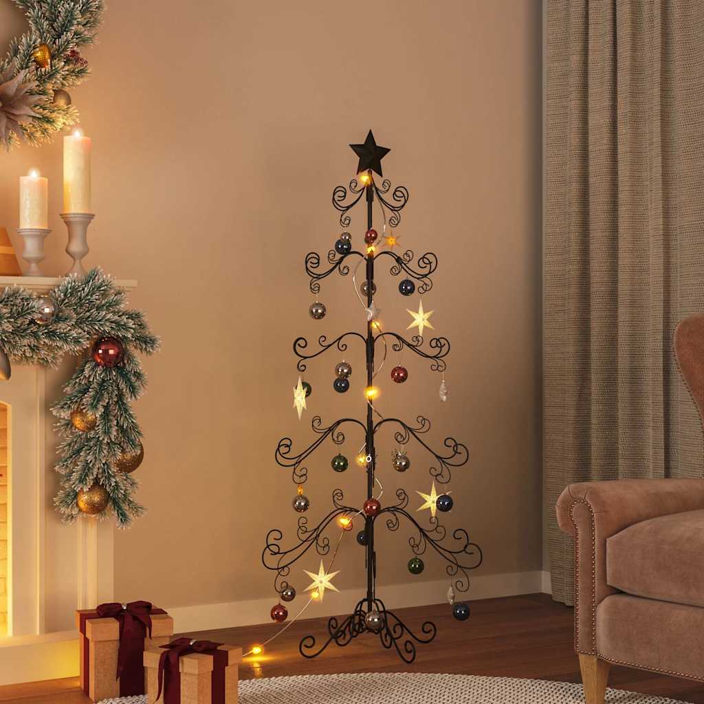 Albero di Natale Decorativo in Metallo Nero 150 cm 359607