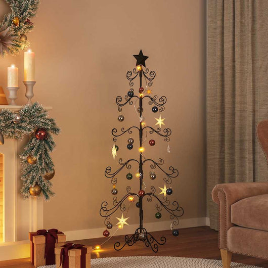 Albero di Natale Decorativo in Metallo Nero 150 cm 359607
