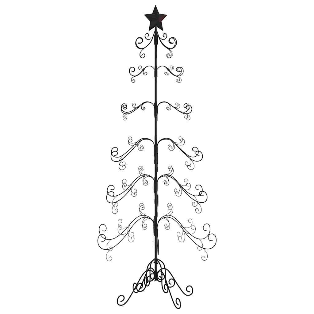 vidaXL Albero di Natale Decorativo in Metallo Nero 180 cm
