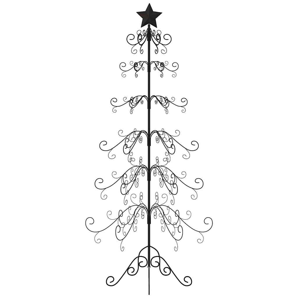 vidaXL Albero di Natale Decorativo in Metallo Nero 180 cm
