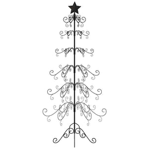 vidaXL Albero di Natale Decorativo in Metallo Nero 180 cm