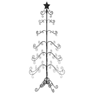vidaXL Albero di Natale Decorativo in Metallo Nero 180 cm