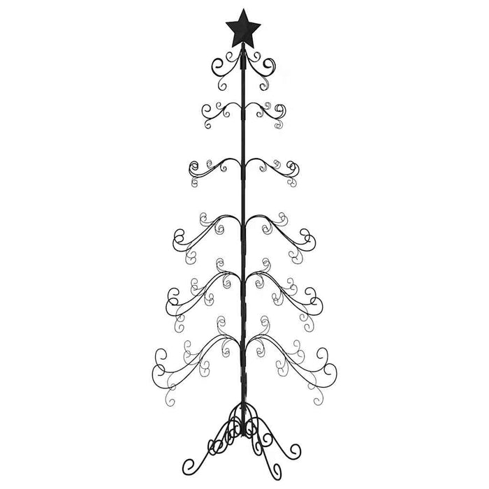 vidaXL Albero di Natale Decorativo in Metallo Nero 180 cm
