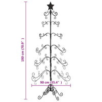 vidaXL Albero di Natale Decorativo in Metallo Nero 180 cm