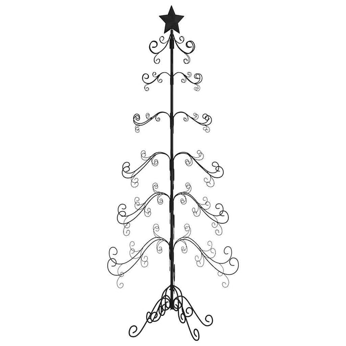 Albero di Natale Decorativo in Metallo Nero 215 cm