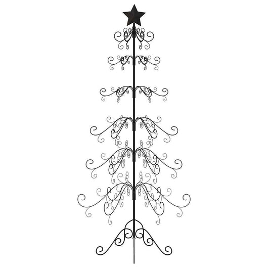 Albero di Natale Decorativo-Decorazioni natalizie in Metallo Nero 215 cm