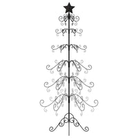 Albero di Natale Decorativo in Metallo Nero 215 cm