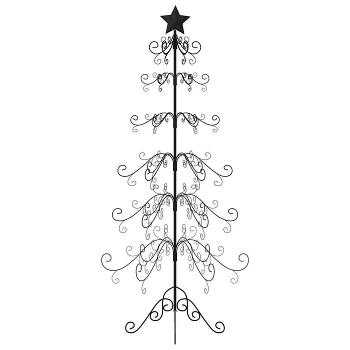 Albero di Natale Decorativo in Metallo Nero 215 cm
