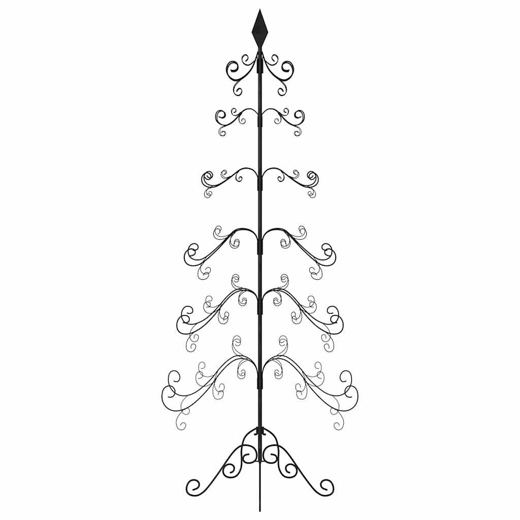 Albero di Natale Decorativo in Metallo Nero 215 cm
