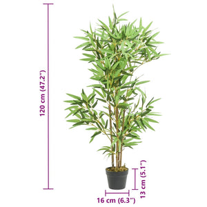 Albero Bambù Artificiale 552 Foglie 120 cm Verde 358968