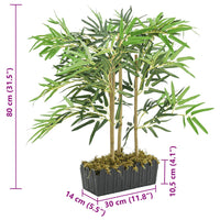 Albero Bambù Artificiale 368 Foglie 80 cm Verde 358971