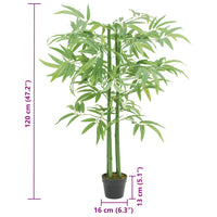Albero Bambù Artificiale 384 Foglie 120 cm Verde