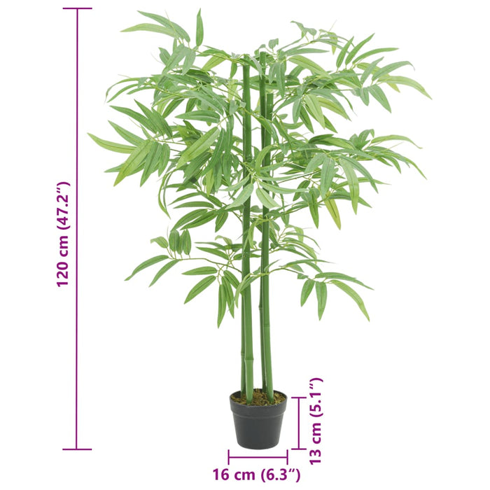 Albero Bambù Artificiale 384 Foglie 120 cm Verde