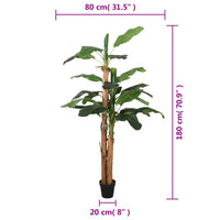 Albero di Banano Artificiale 19 Foglie 180 cm Verde 359002