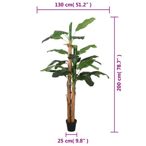 Albero di Banano Artificiale 22 Foglie 200 cm Verde 359003