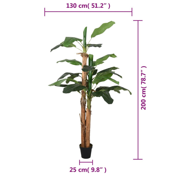 Albero di Banano Artificiale 22 Foglie 200 cm Verde 359003