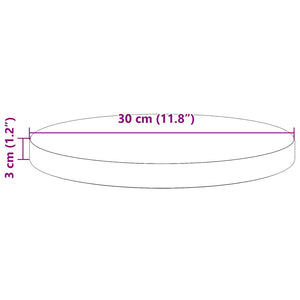 Piano Tavolo Rotondo Bianco Ø30x3 cm in Legno Massello di Pino 833656