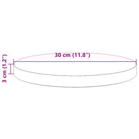 Piano Tavolo Rotondo Bianco Ø30x3 cm in Legno Massello di Pino