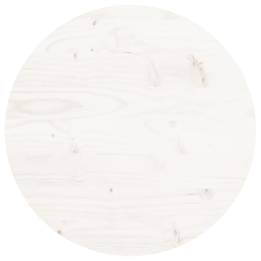 Piano Tavolo Rotondo Bianco Ø40x3 cm in Legno Massello di Pino 833659