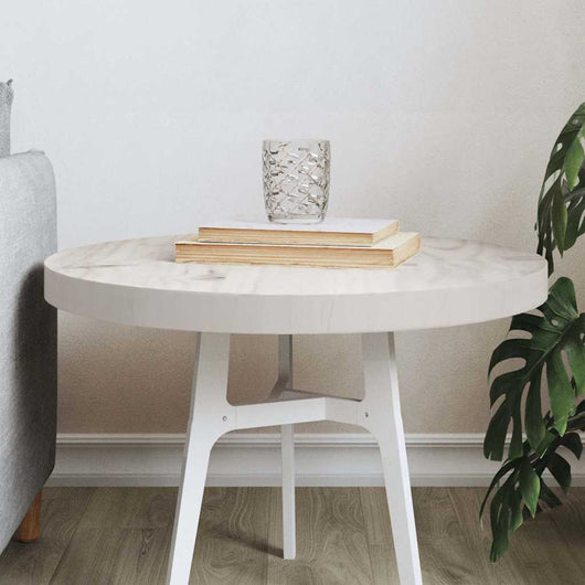 Piano Tavolo Rotondo Bianco Ã˜50x3 cm in Legno Massello di Pinocod mxl 130719