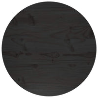 Piano Tavolo Rotondo Nero Ø50x3 cm in Legno Massello di Pino 833663