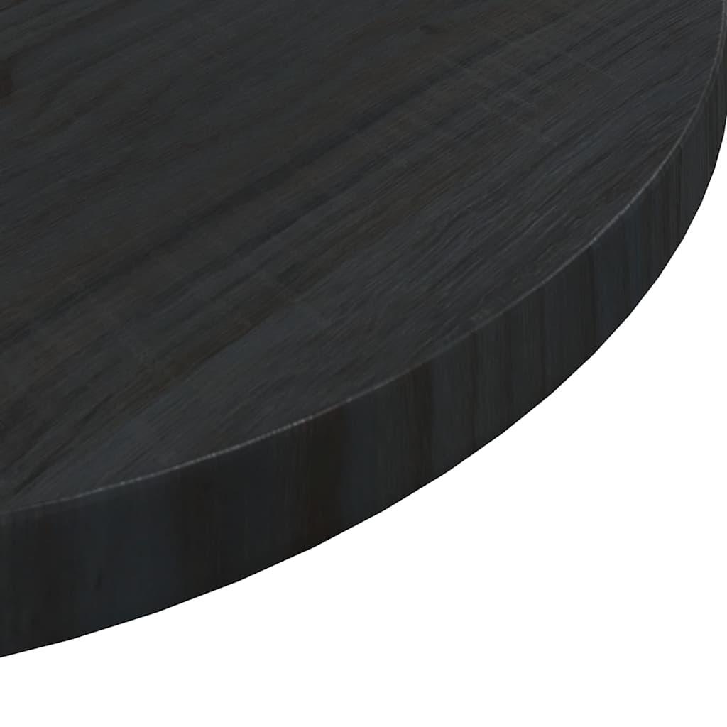 Piano Tavolo Rotondo Nero Ø50x3 cm in Legno Massello di Pino 833663