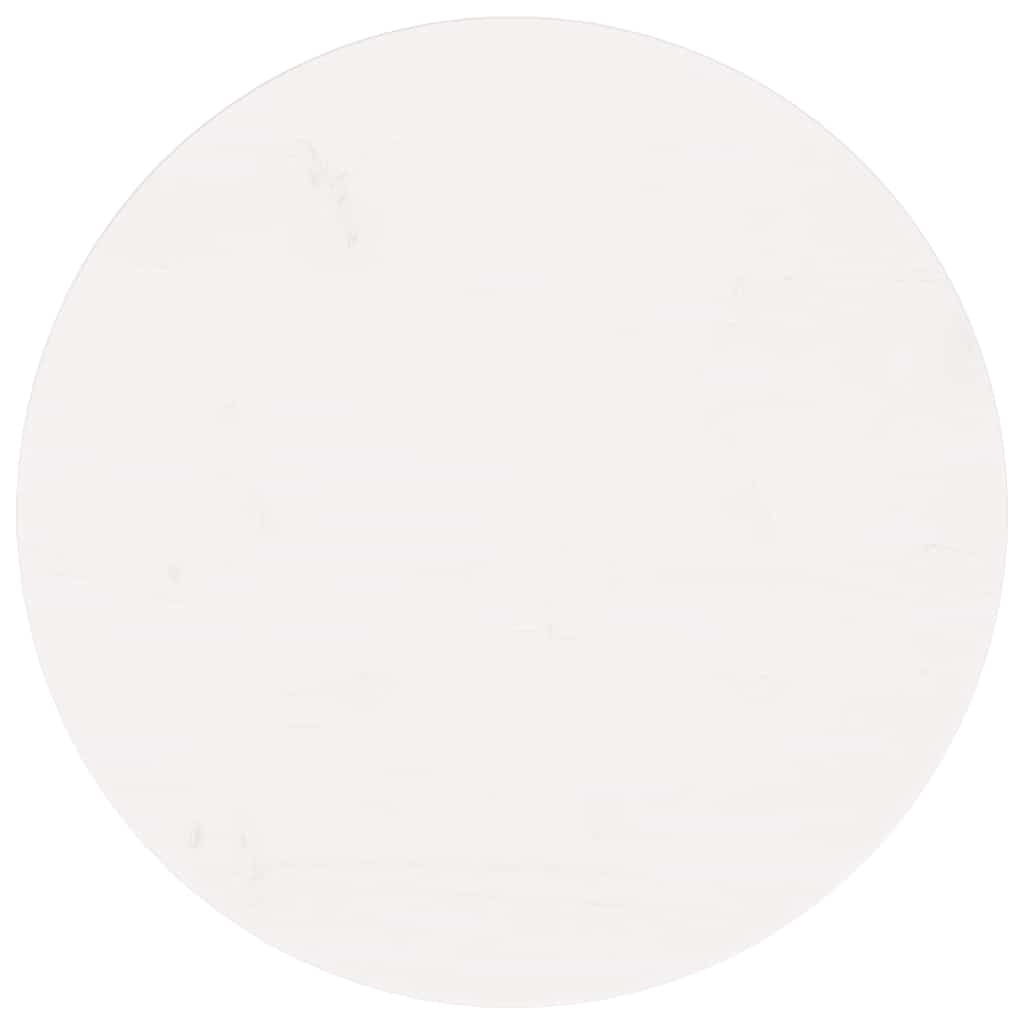 Piano Tavolo Rotondo Bianco Ø60x3 cm in Legno Massello di Pino 833665