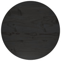 Piano Tavolo Rotondo Nero Ø60x3 cm in Legno Massello di Pino 833666