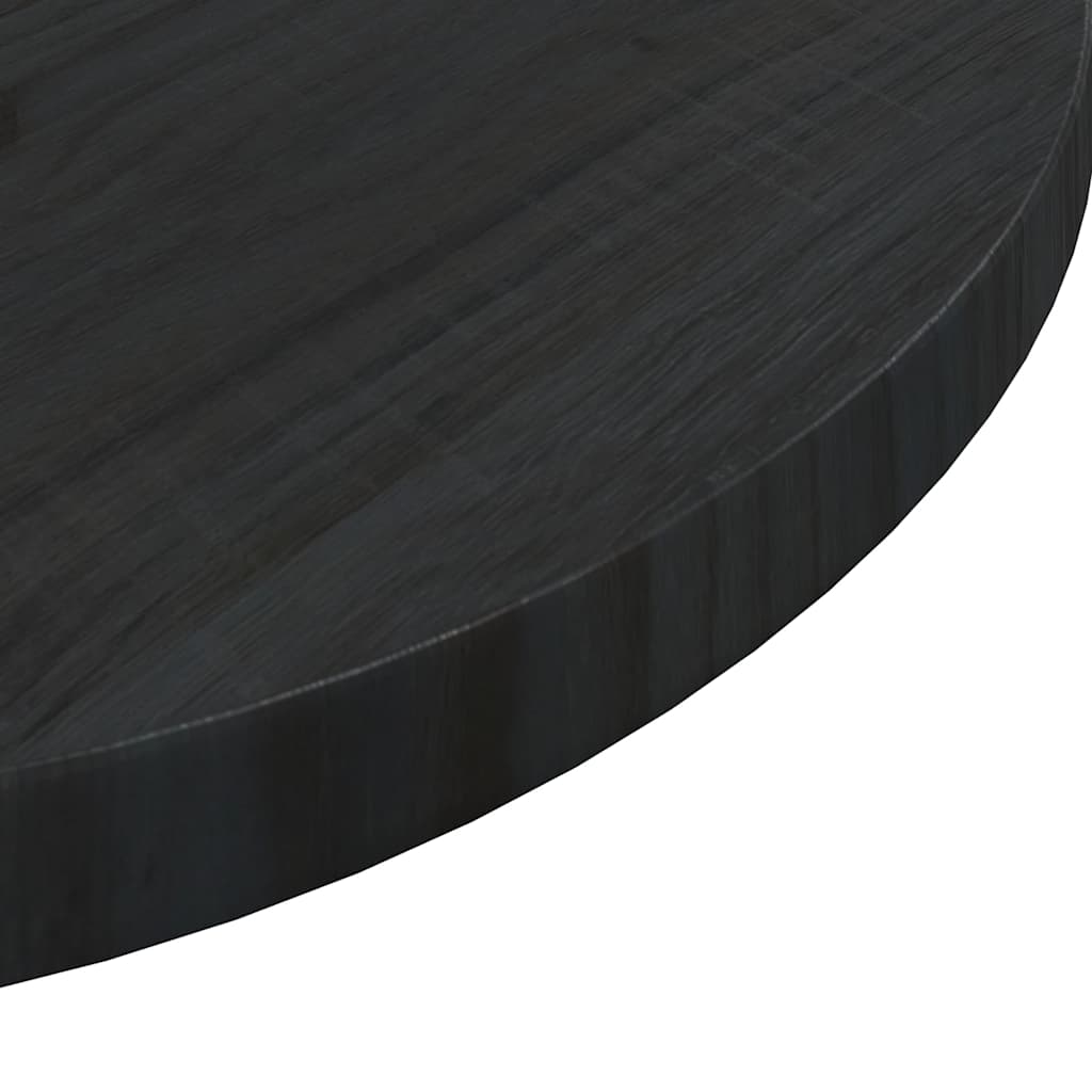 Piano Tavolo Rotondo Nero Ø60x3 cm in Legno Massello di Pino 833666
