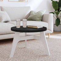 Piano Tavolo Rotondo Nero Ø60x3 cm in Legno Massello di Pino 833666