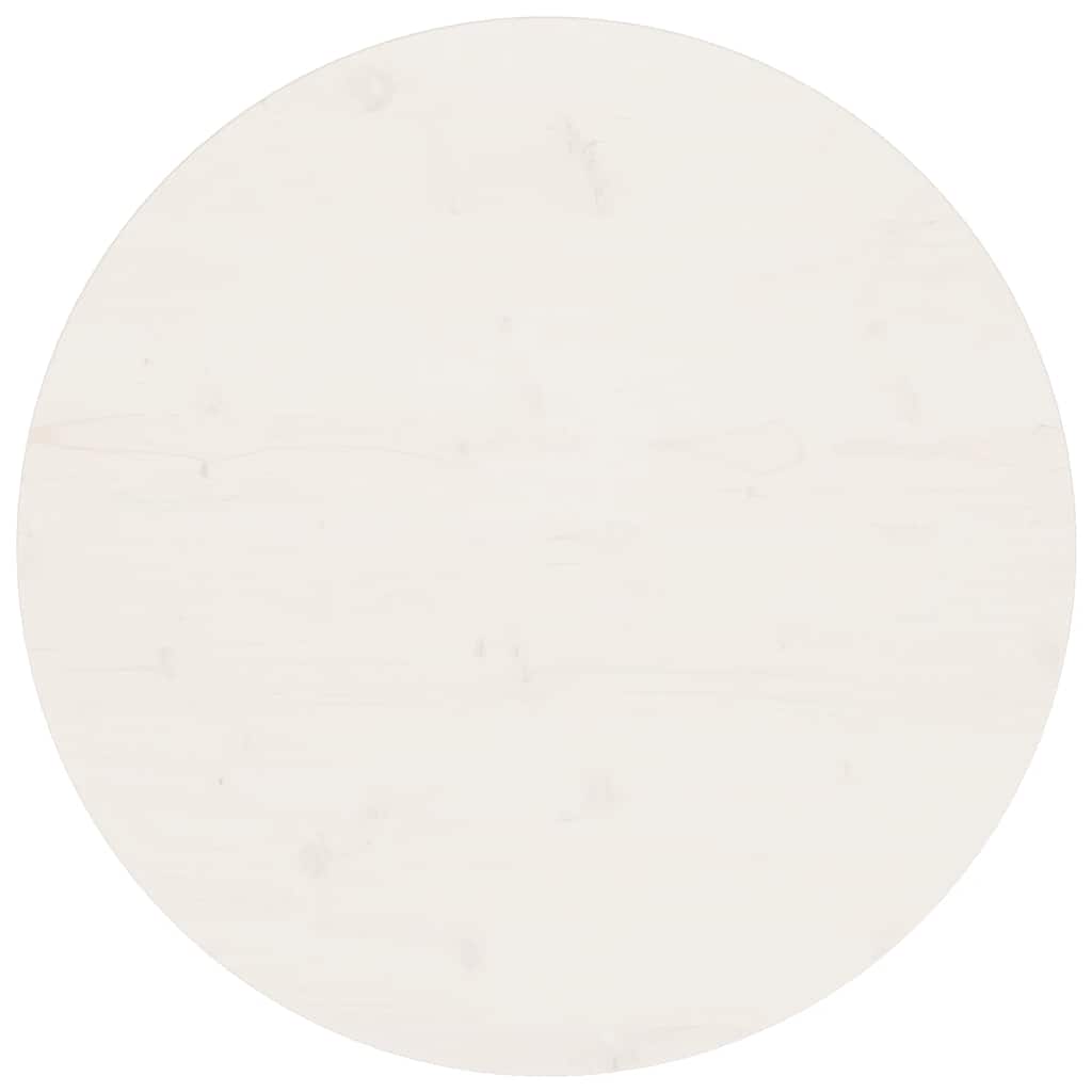 Piano Tavolo Rotondo Bianco Ø70x3 cm in Legno Massello di Pino