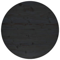 Piano Tavolo Rotondo Nero Ø70x3 cm in Legno Massello di Pino 833669