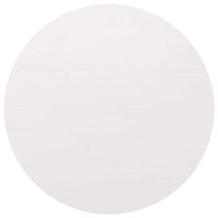 Piano Tavolo Rotondo Bianco Ø80x3 cm in Legno Massello di Pino 833671