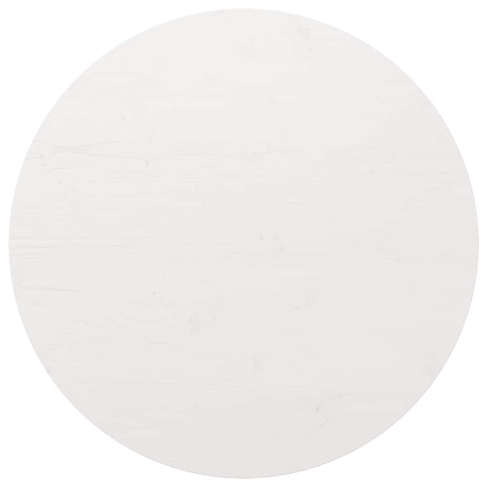 Piano Tavolo Rotondo Bianco Ø80x3 cm in Legno Massello di Pino 833671