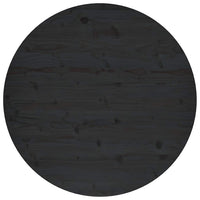 Piano Tavolo Rotondo Nero Ø80x3 cm in Legno Massello di Pino 833672