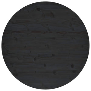 Piano Tavolo Rotondo Nero Ø80x3 cm in Legno Massello di Pino 833672