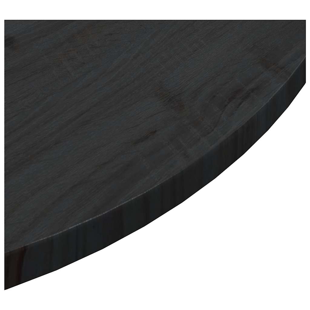 Piano Tavolo Rotondo Nero Ø80x3 cm in Legno Massello di Pino 833672