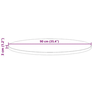 Piano Tavolo Rotondo Ø90x3 cm in Legno Massello di Pino 833673