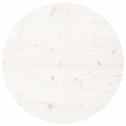 Piano Tavolo Rotondo Bianco Ø90x3 cm in Legno Massello di Pino 833674
