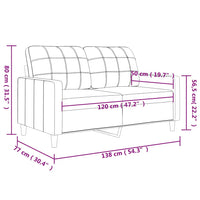 Divano a 2 Posti Grigio Scuro 120 cm in Tessuto 359084