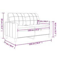 Divano a 2 Posti Marrone 120 cm in Tessuto 359086