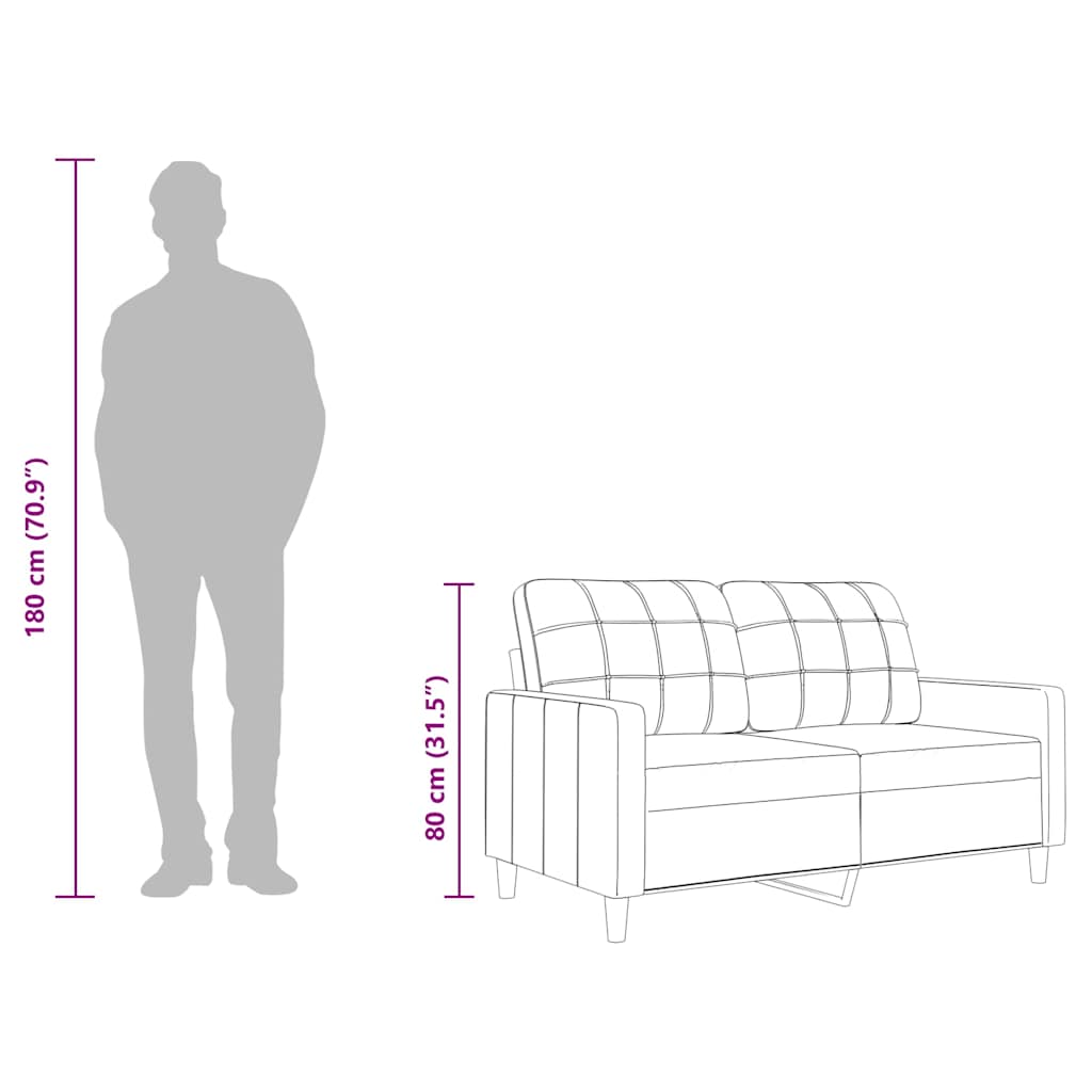 Divano a 2 Posti Giallo Chiaro 140 cm in Tessuto 359096