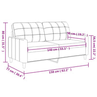 Divano a 2 Posti Cappuccino 140 cm in Similpelle 359121