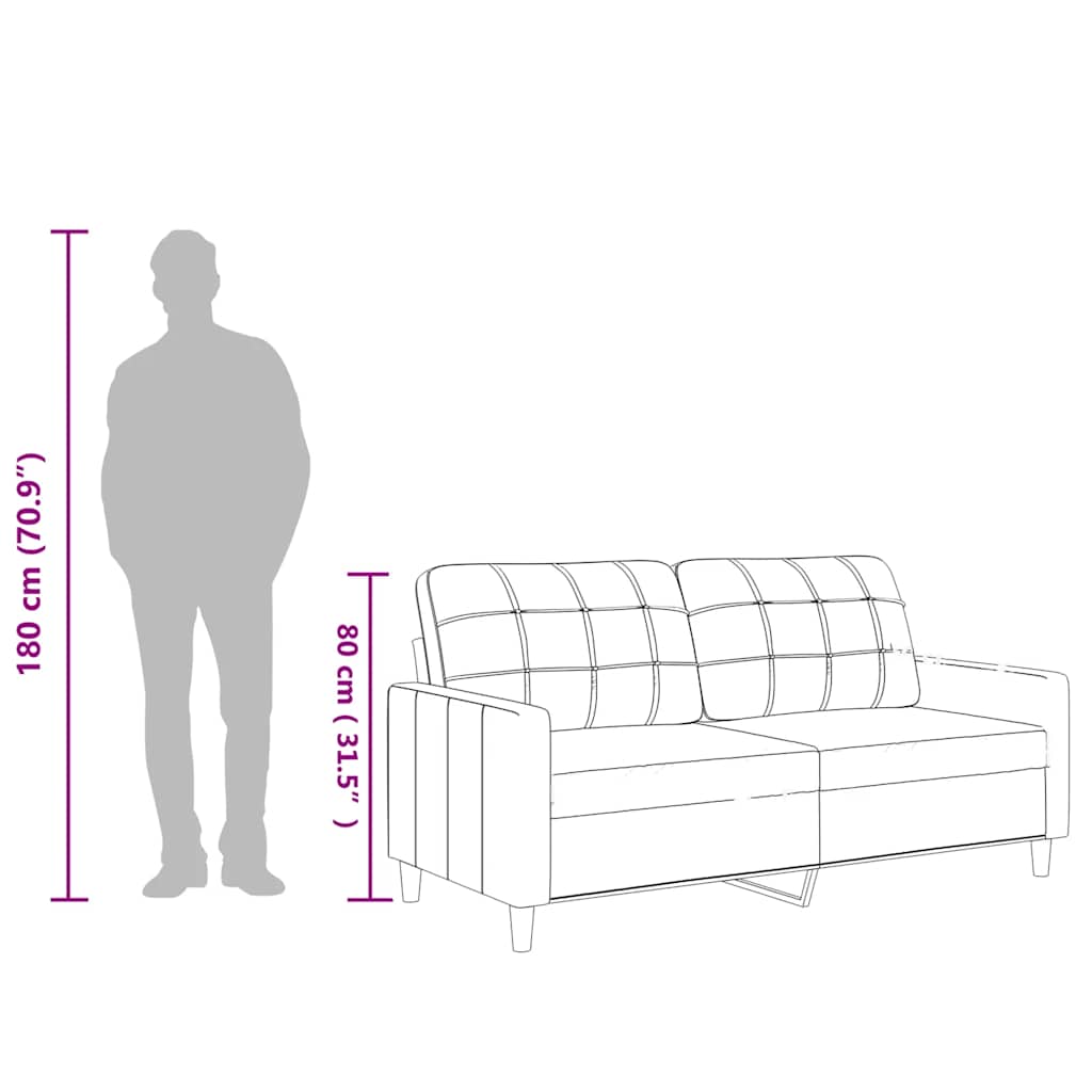 Divano a 2 Posti Cappuccino 140 cm in Similpelle 359121