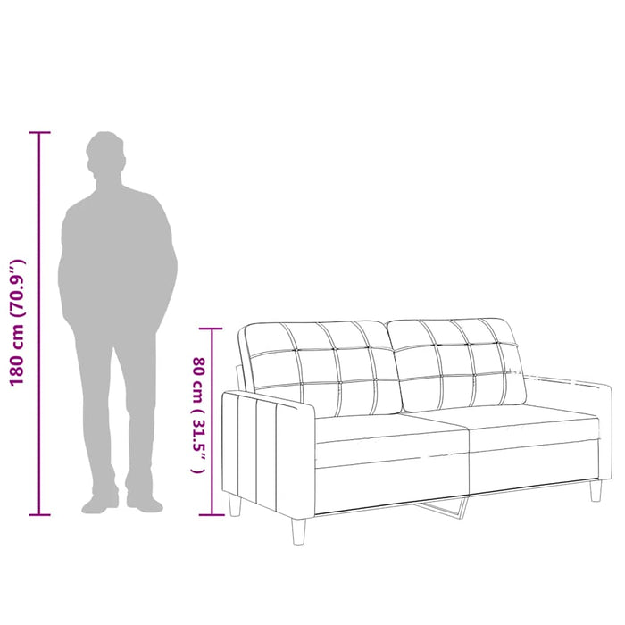 Divano a 2 Posti Cappuccino 140 cm in Similpelle 359121