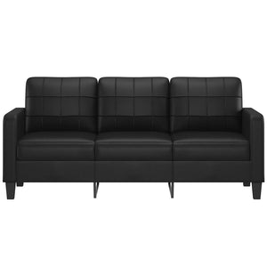 Divano a 3 Posti Nero 180 cm in Similpelle 359122