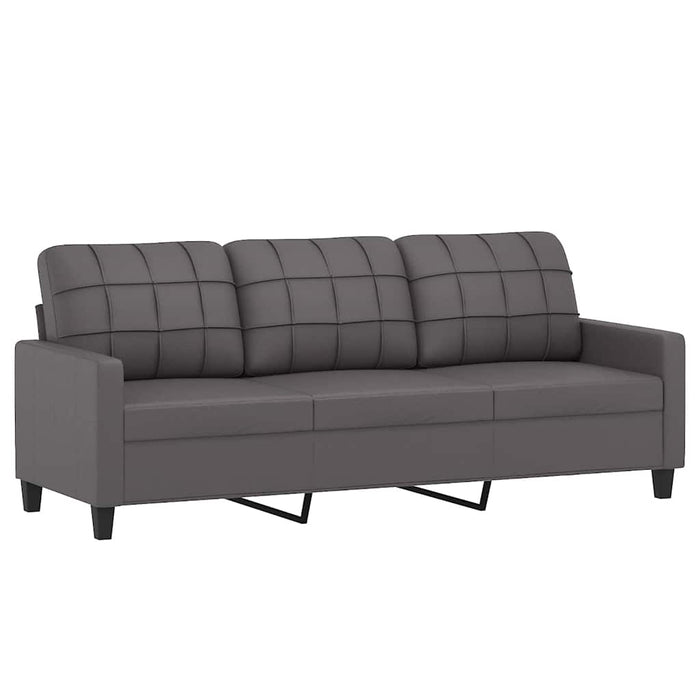 Divano a 3 Posti-Sofa 3 Posti Grigio 180 cm in Similpelle 763643